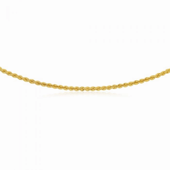 9ct Gold Filled Rope 50cm Chain 80 Gauge
