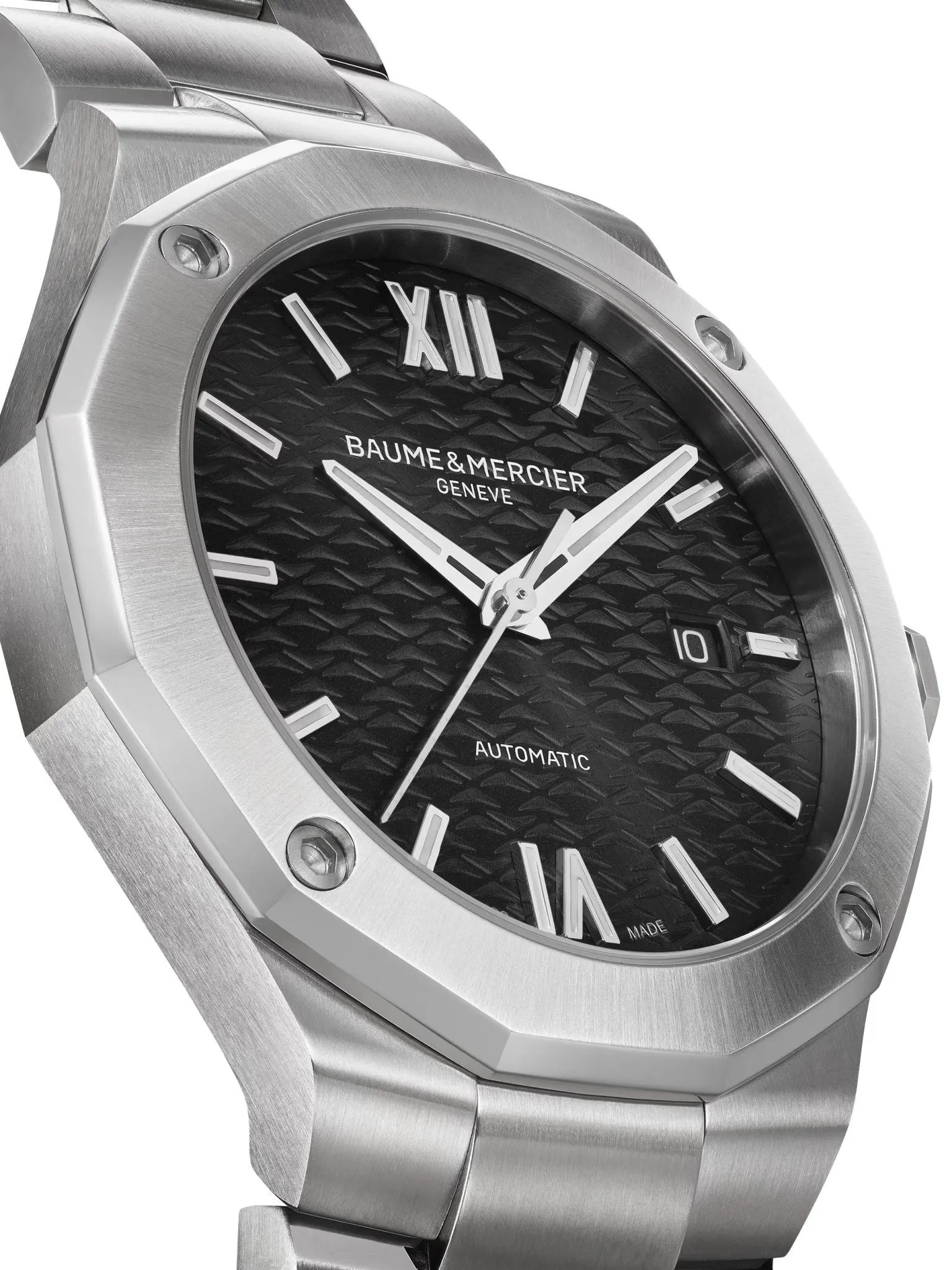 Baume & Mercier Riviera Automatic Stainless Steel Black Dial Date Mens Watch M0A10621