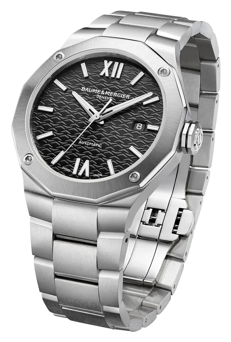 Baume & Mercier Riviera Automatic Stainless Steel Black Dial Date Mens Watch M0A10621