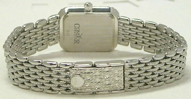 Condor 14kt Solid White Gold & Diamond Womens Luxury Swiss Watch MOP Dial 14k