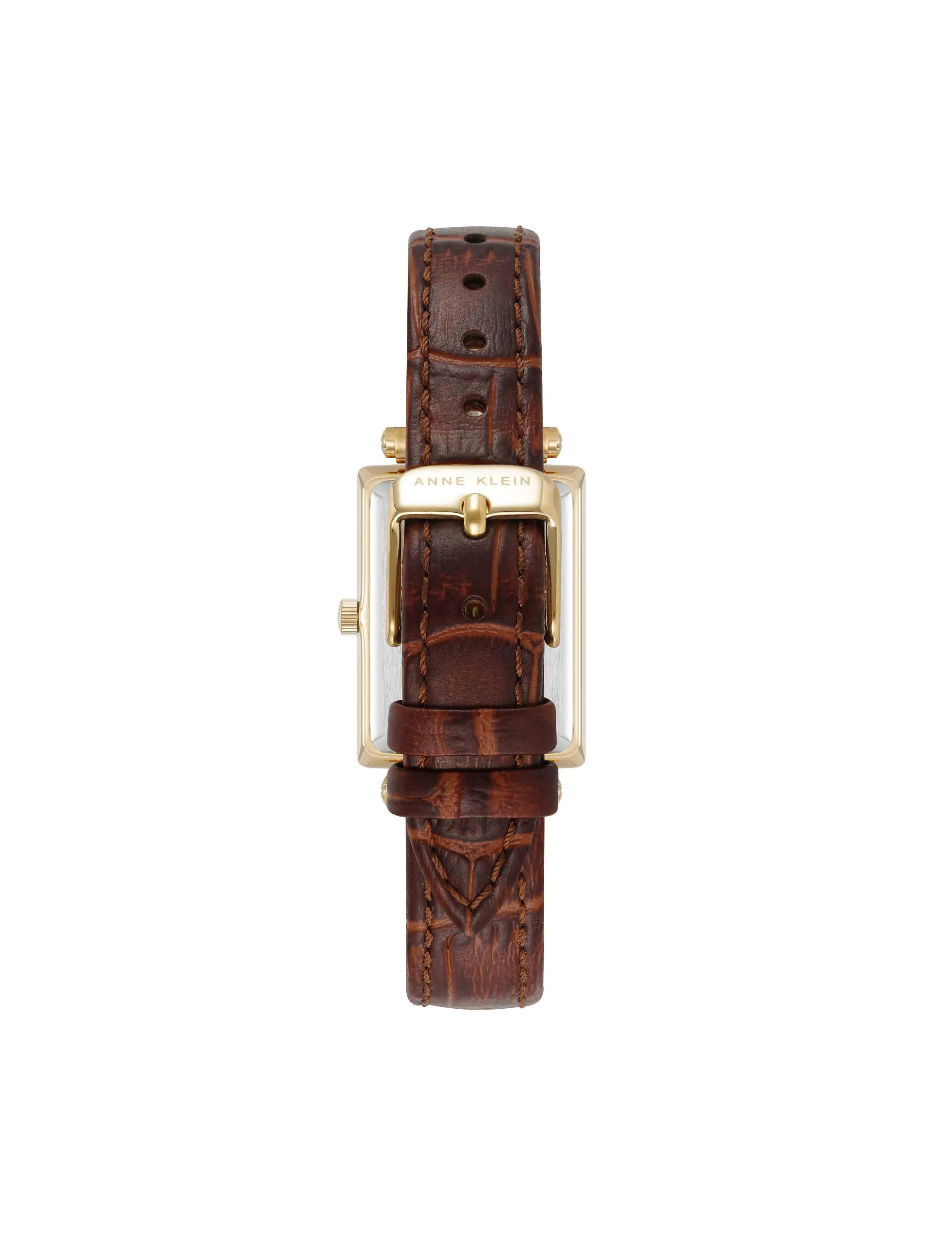 Consider It Rectangular Case Leather Watch