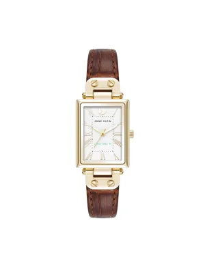 Consider It Rectangular Case Leather Watch