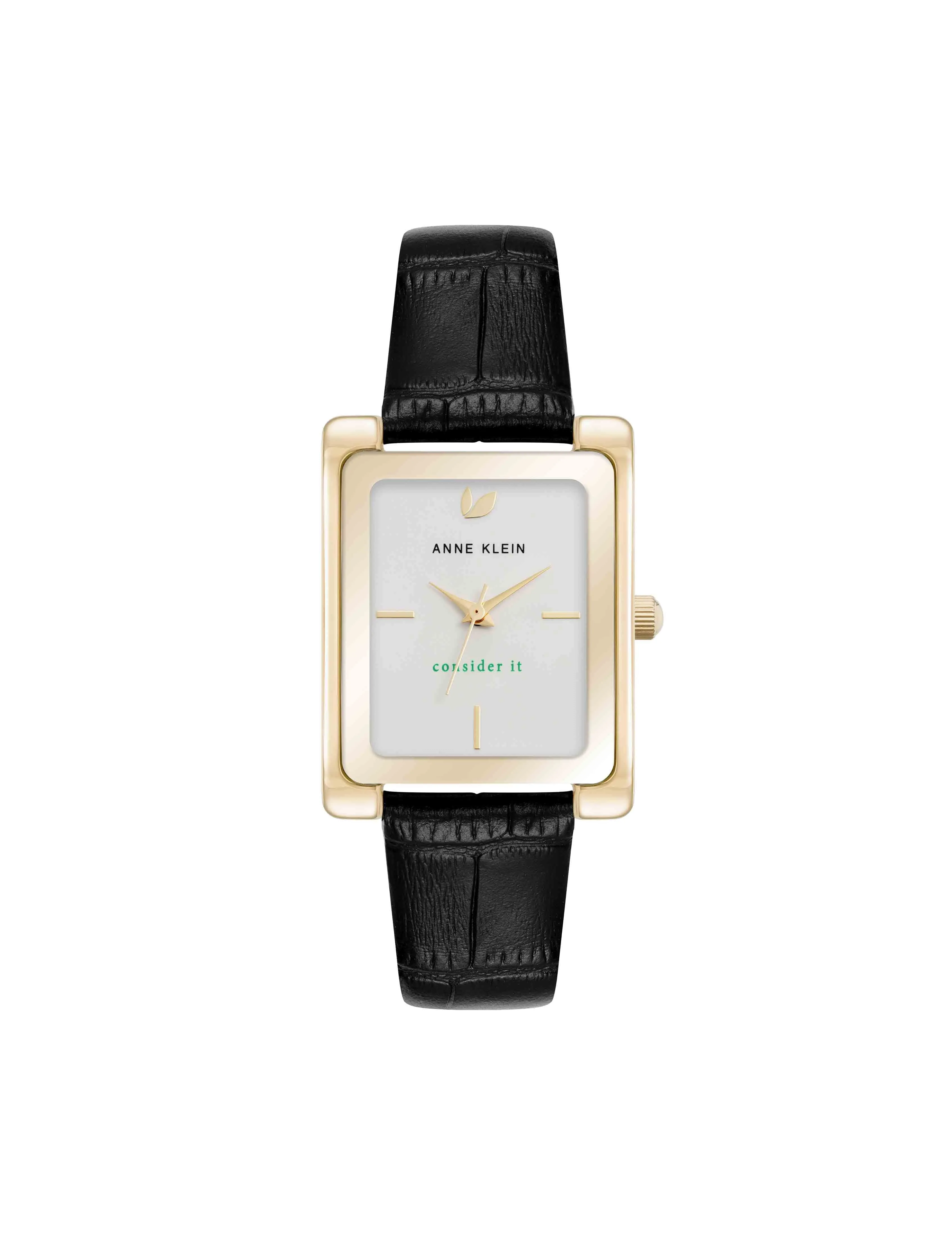 Consider It Rectangular Leather Band Watch