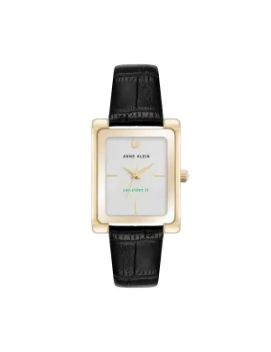 Consider It Rectangular Leather Band Watch