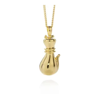Elegant Cat Pendant (Gold Vermeil)
