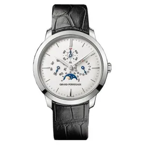 Girard Perregaux 1966 Silver Dial Moon Phase 18K White Gold Automatic Men's Watch 90535-53-131-BK6A
