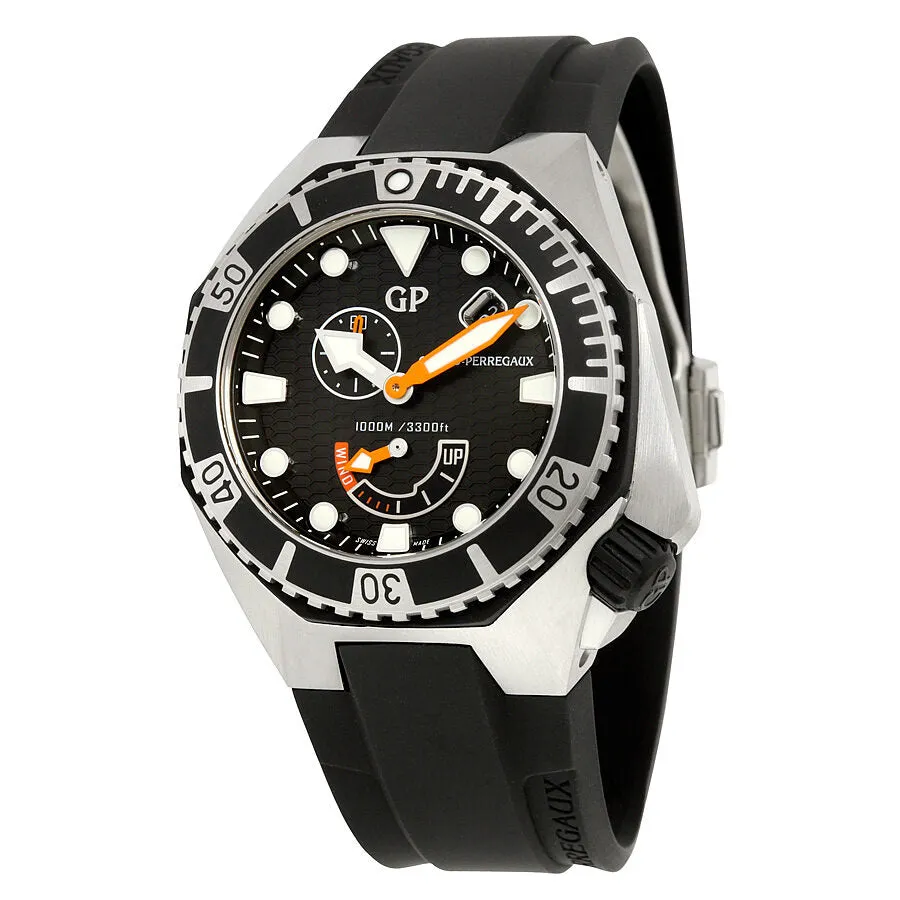 Girard Perregaux Sea Hawk Black Dial Black Rubber Automatic Men's Watch 49960-19-631-FK6A