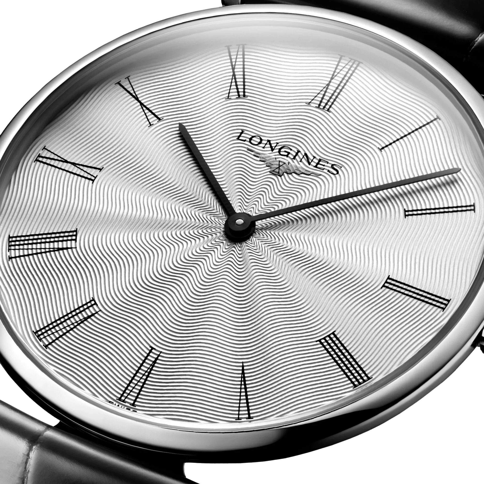 Longines La Grande Classique Midsize 36mm Quartz Silver Dial Black Leather Mens Watch L4.755.4.71.2
