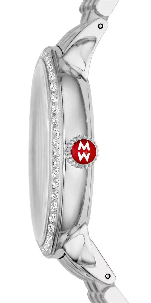 Michele Serein Mid Stainless Steel Diamonds Silver Dial Date Womens Watch MWW21B000143
