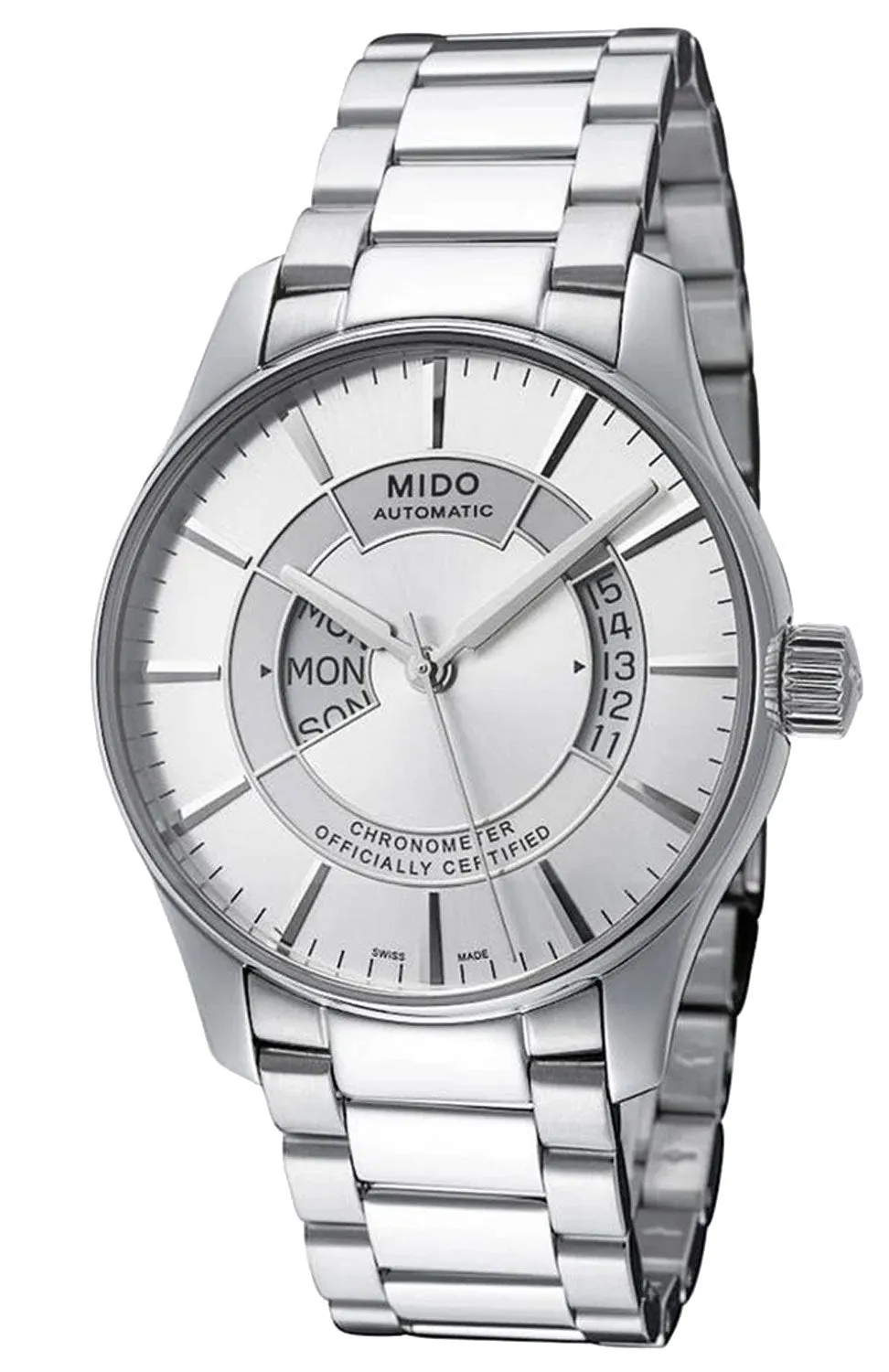 Mido Belluna Automatic Stainless Steel Chronometer Silver Dial Day-Date Mens Watch M001.431.11.031.02