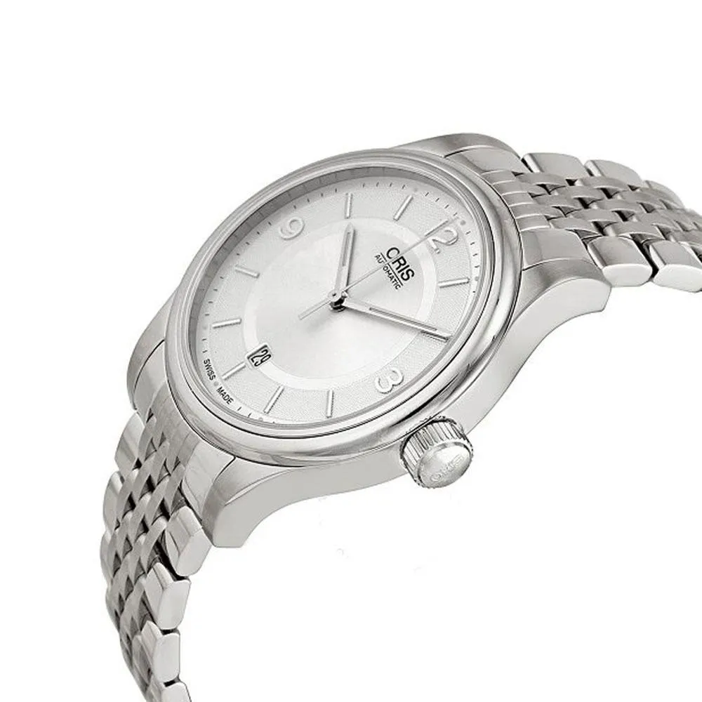 Oris Classic Date Stainless Steel Silver Dial Automatic Mens Watch 733-7594-4031MB