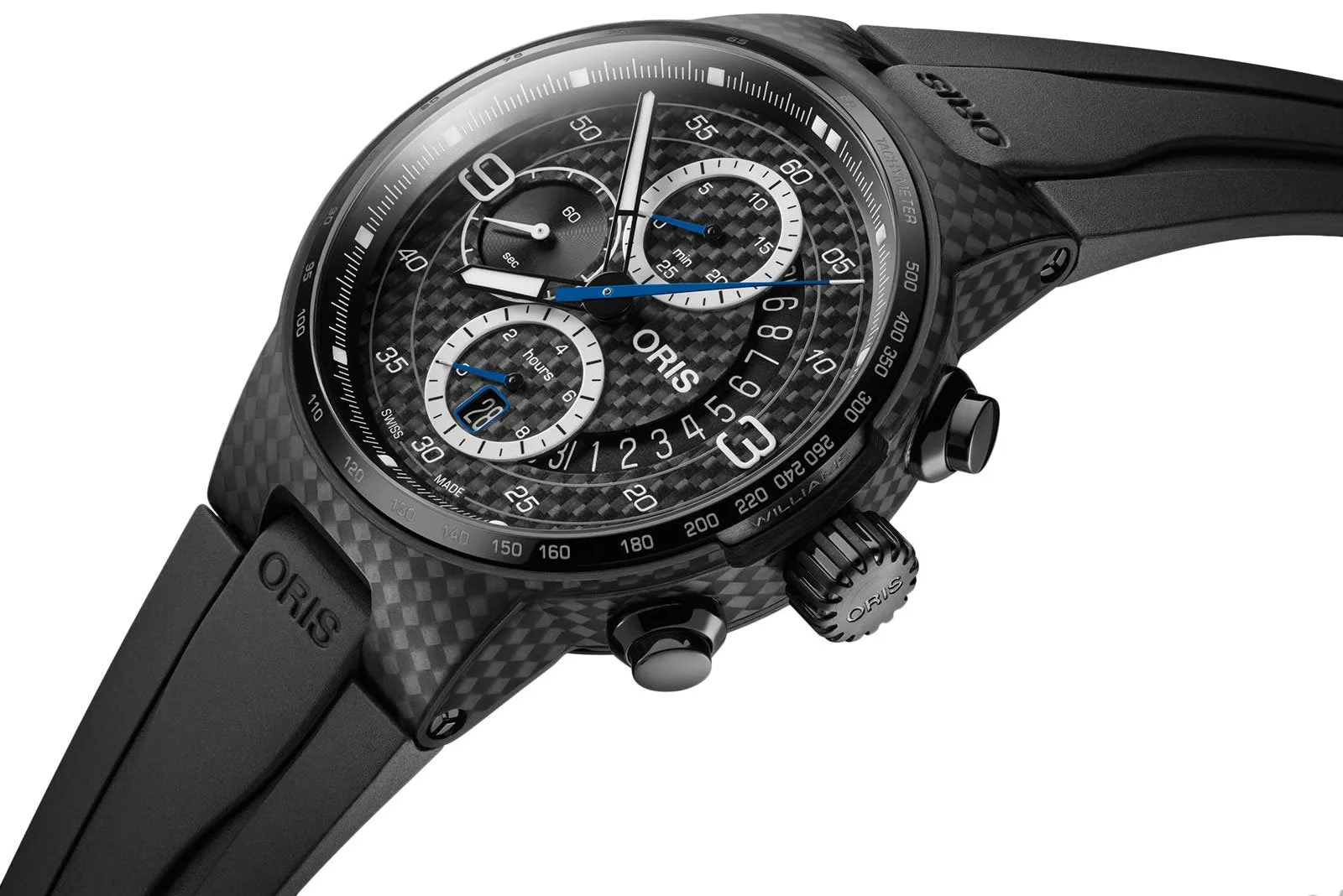 Oris Williams FW41 Limited Edition Chronograph Automatic Black Titanium Black Rubber Strap Black Dial Date Mens Watch 774 7725 8794-Set RS