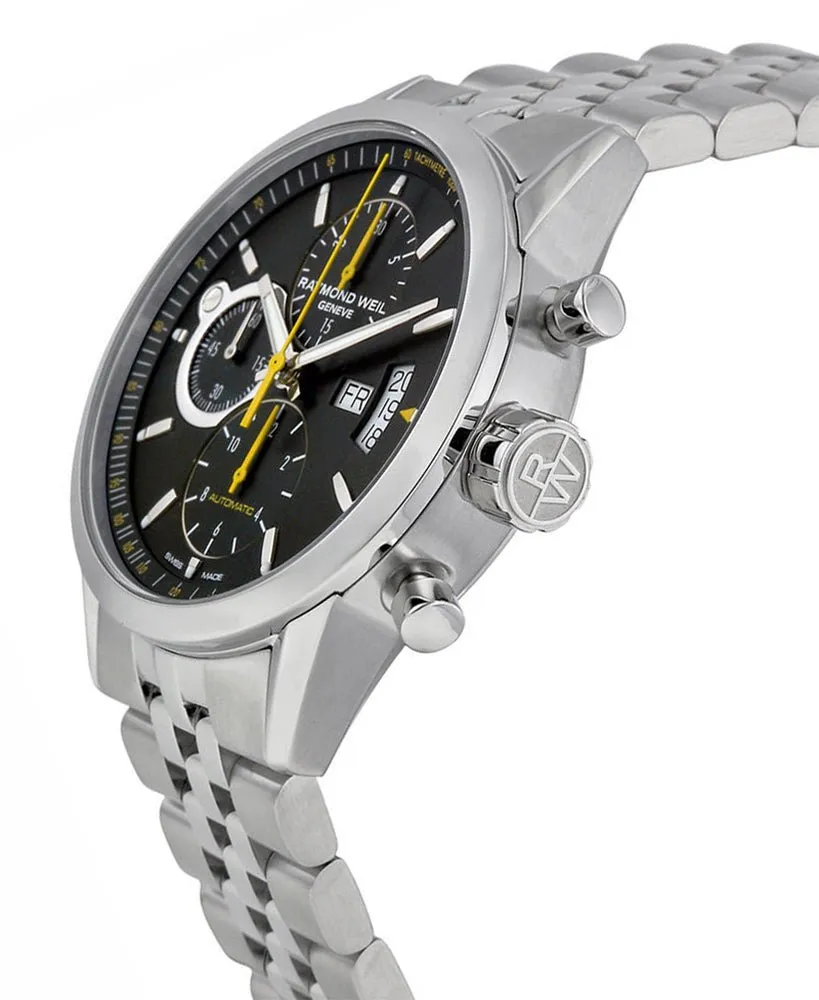 Raymond Weil Freelancer Automatic Chronograph Stainless Steel Black Dial Day/Date Mens Watch 7730-ST-20021