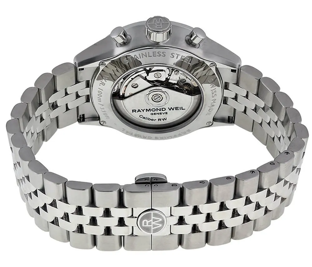 Raymond Weil Freelancer Automatic Chronograph Stainless Steel Black Dial Day/Date Mens Watch 7730-ST-20021