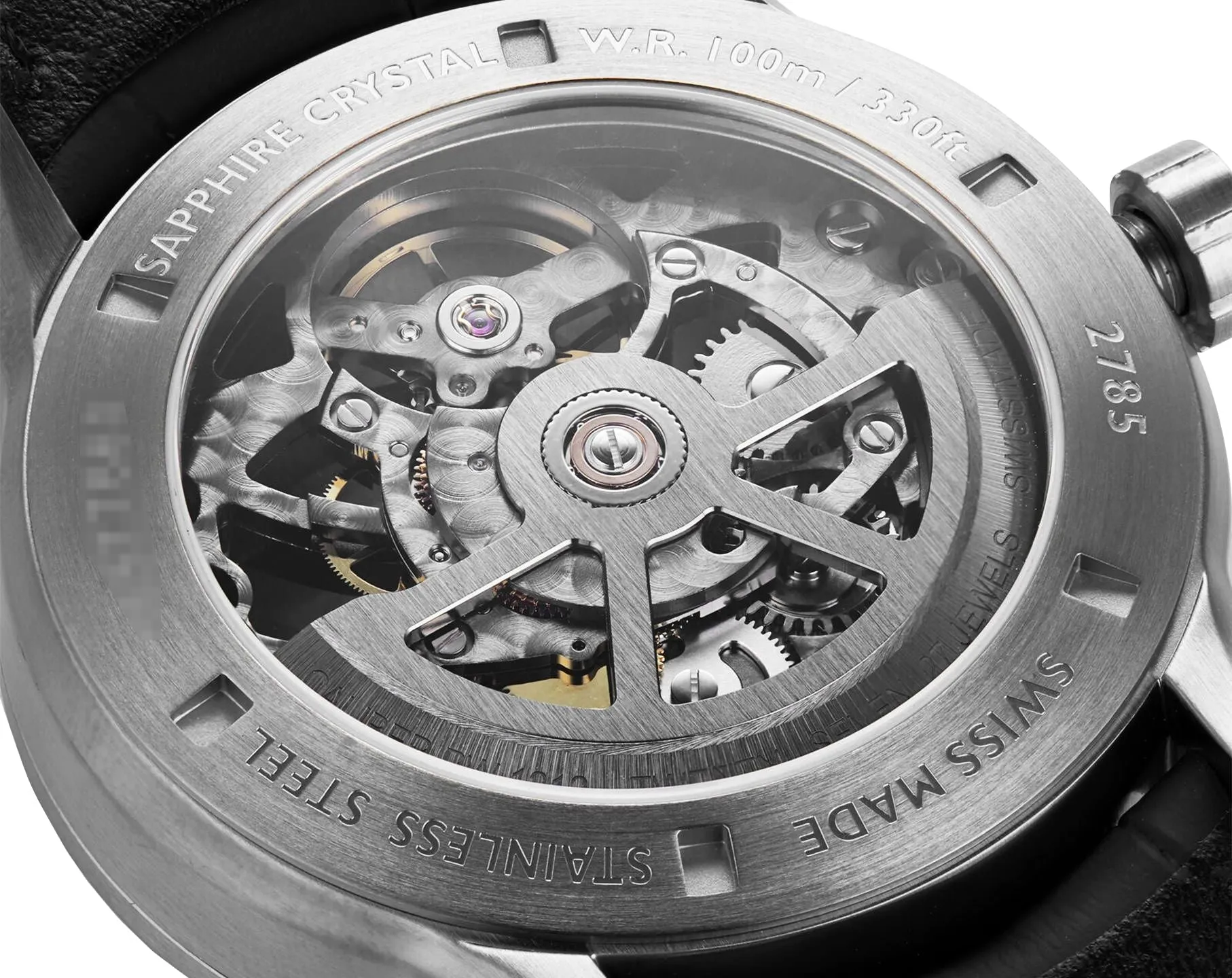 Raymond Weil Freelancer Automatic Stainless Steel Skeleton Dial Black Leather Strap Mens Watch 2785-TI1-60001