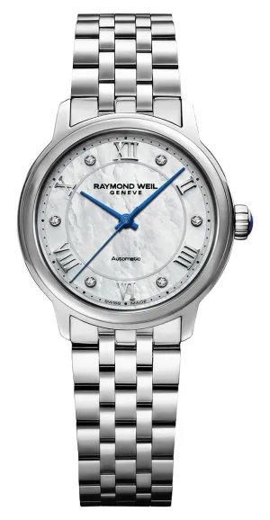 Raymond Weil Maestro Automatic Stainless Steel Mother-of-Pearl Dial Diamonds Womens Watch 2131-ST-00966