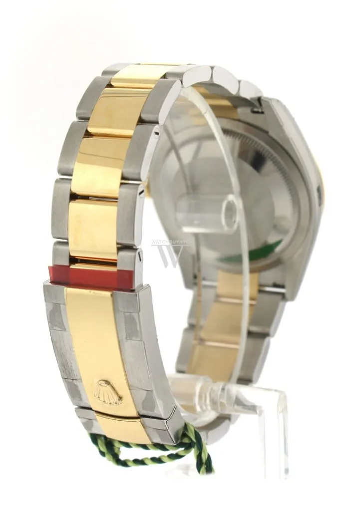 Rolex Datejust 36 Olive green set with diamonds Dial Dome Bezel Oyster Yellow Gold Two Tone Watch 126203 NP
