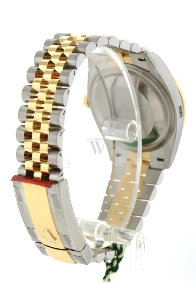 Rolex Datejust 36 White Roman Dial Fluted Bezel Jubilee Yellow Gold Two Tone Watch 126233 NP