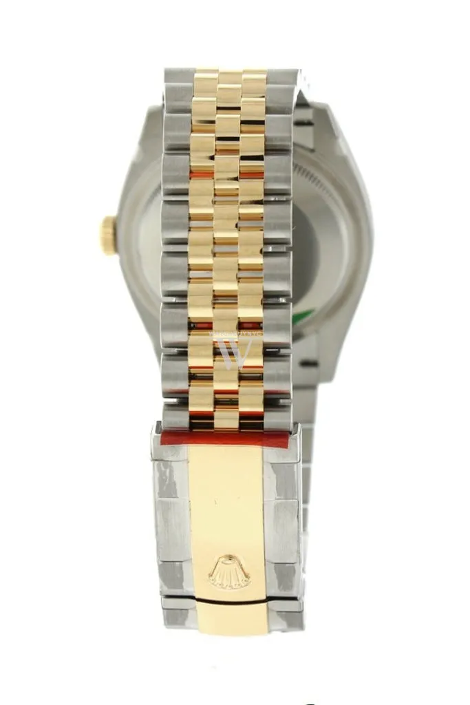Rolex Datejust 36 White Roman Dial Fluted Bezel Jubilee Yellow Gold Two Tone Watch 126233 NP