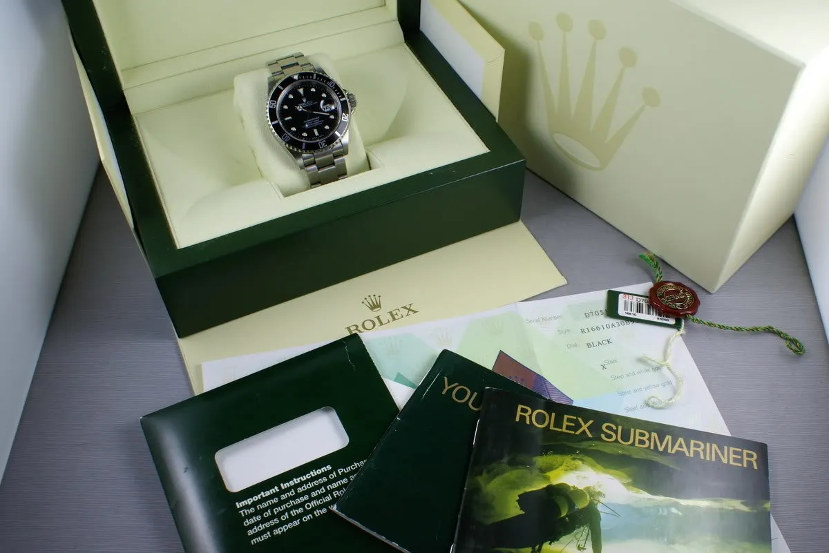 Rolex Submariner 16610 Box and Papers