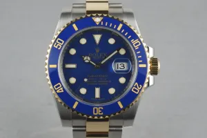 Rolex Submariner 18K/SS 116613 V serial with papers
