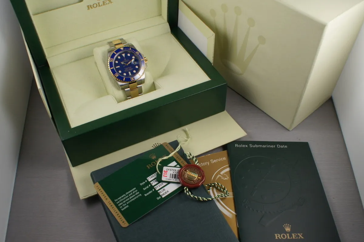 Rolex Submariner 18K/SS 116613 V serial with papers