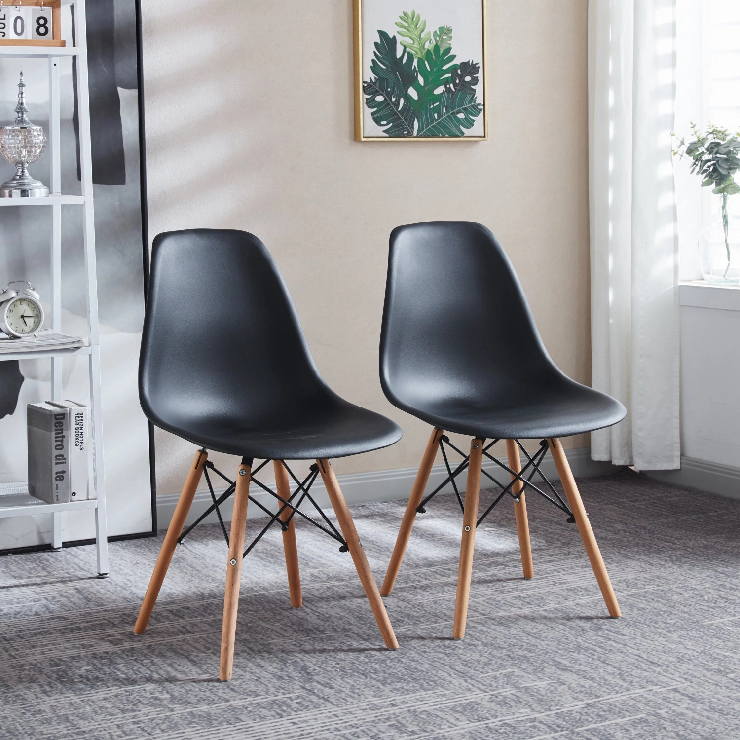 Streamdale Mid-Century Dining Set: Table & 4 Chairs