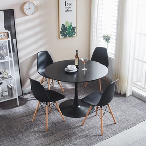 Streamdale Mid-Century Dining Set: Table & 4 Chairs