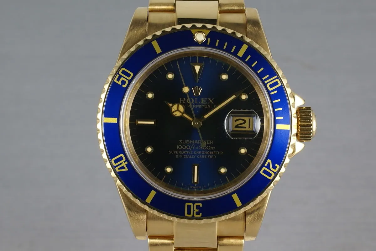 Submariner 18K  16808 Blue Nipple Dial