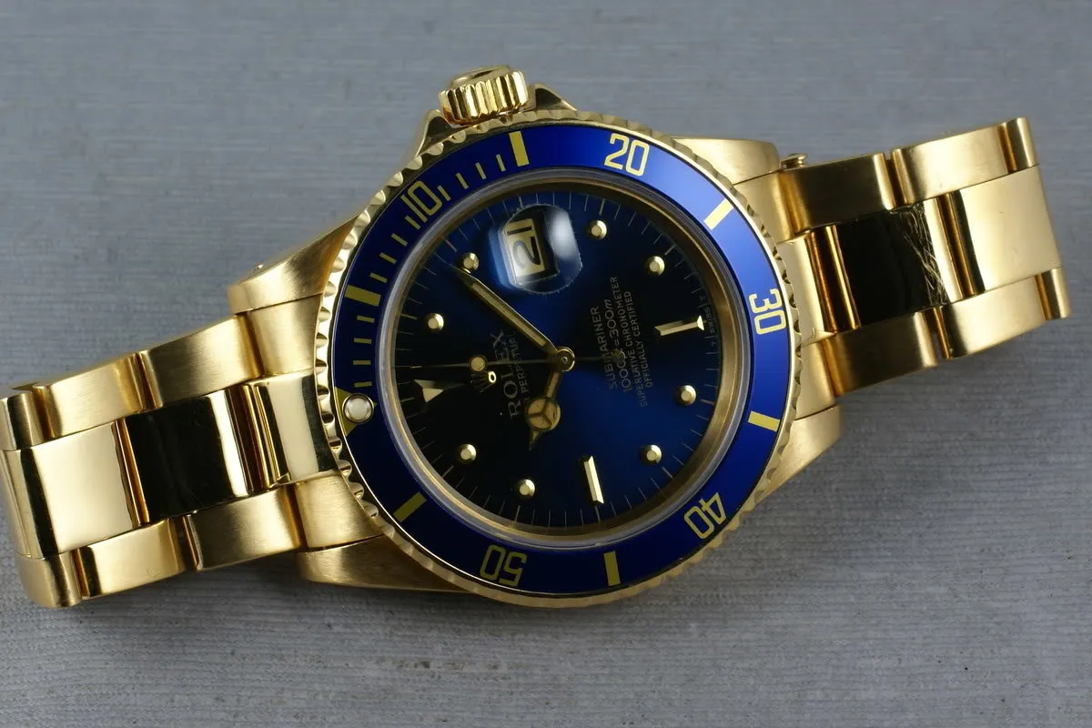 Submariner 18K  16808 Blue Nipple Dial