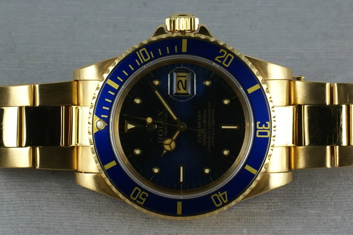 Submariner 18K  16808 Blue Nipple Dial