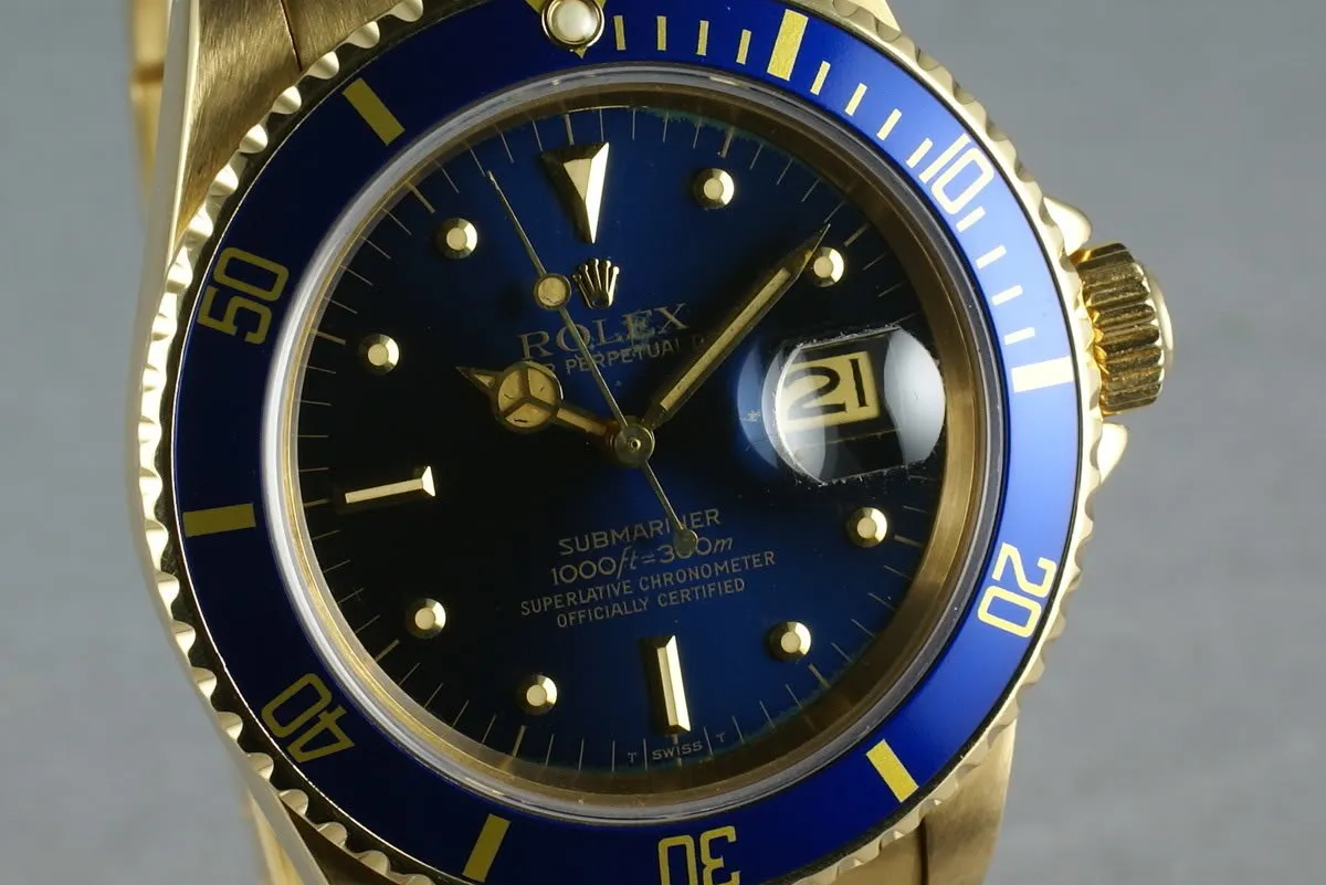 Submariner 18K  16808 Blue Nipple Dial