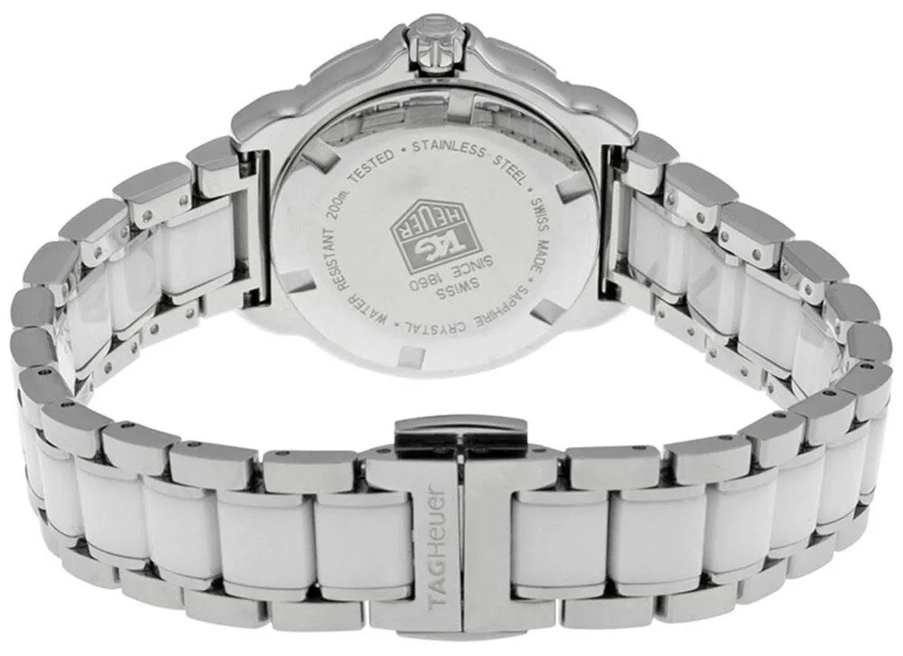 TAG Heuer Formula 1 Steel & Ceramic White Dial Date Pink Sapphire Bezel Quartz Womens Watch WAH1319.BA0868
