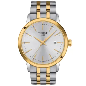 Tissot Classic Dream 42mm Silver Dial Yellow Gold PVD Steel Gents Quartz Watch T1294102203100