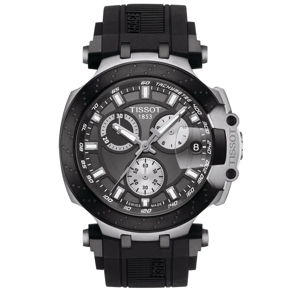Tissot T-Race Chronograph 43mm Anthracite Dial Black PVD Steel Quartz Gents Watch T1154172706100