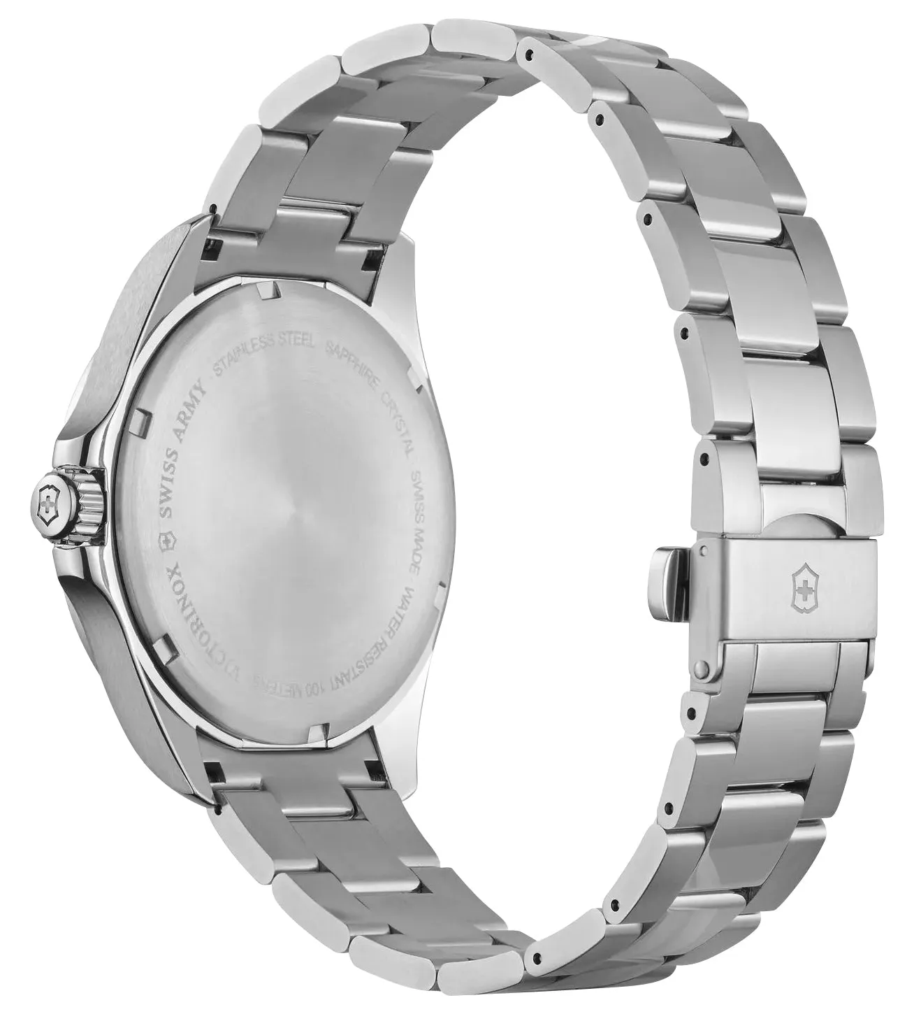 Victorinox Swiss Army Fieldforce Stainless Steel Black Dial Day/Date Quartz Mens Watch 241849