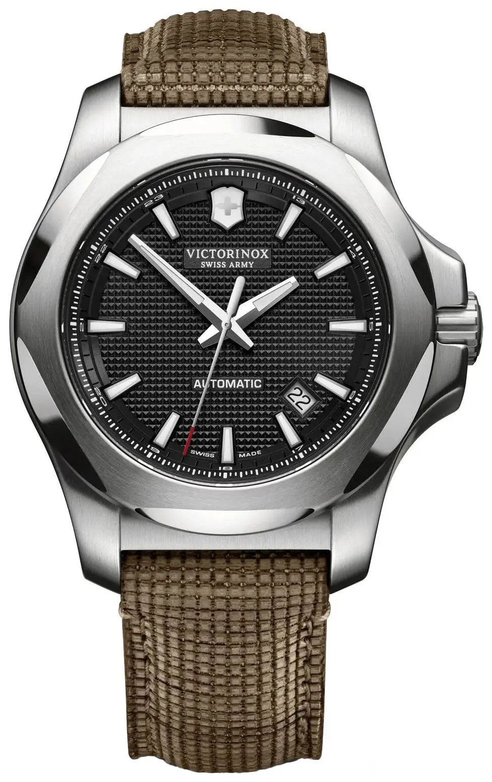 Victorinox Swiss Army I.N.O.X. Mechanical Stainless Steel Mens Strap Watch Black Dial Date 241836