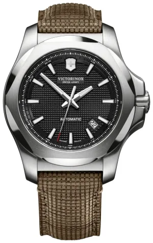 Victorinox Swiss Army I.N.O.X. Mechanical Stainless Steel Mens Strap Watch Black Dial Date 241836
