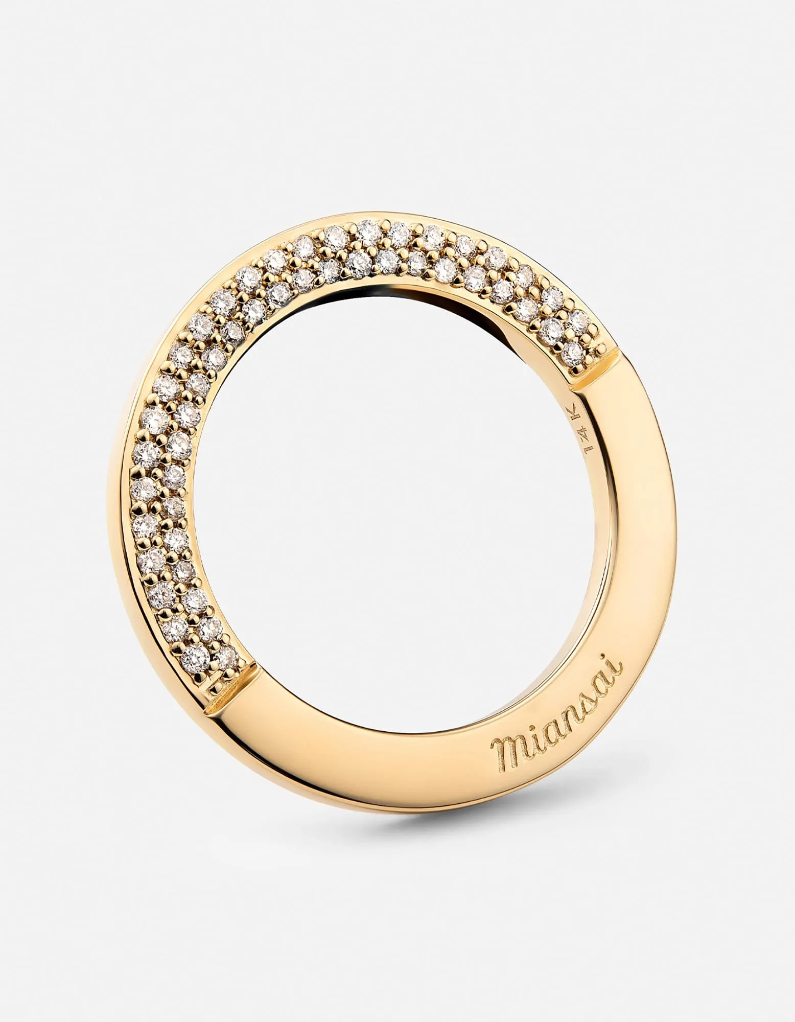 Washer Ring, 14k Gold Pavé