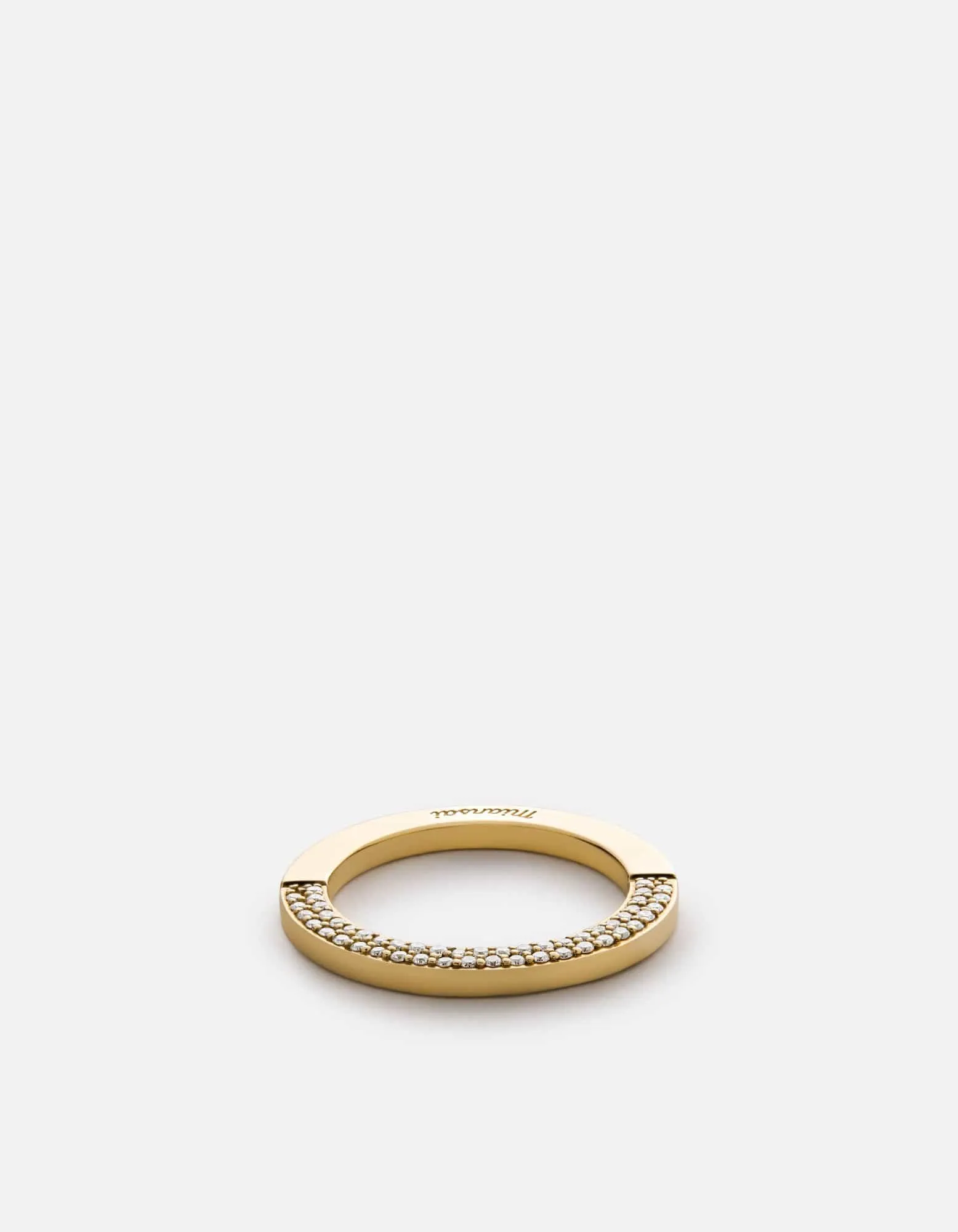 Washer Ring, 14k Gold Pavé