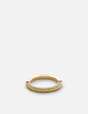 Washer Ring, 14k Gold Pavé