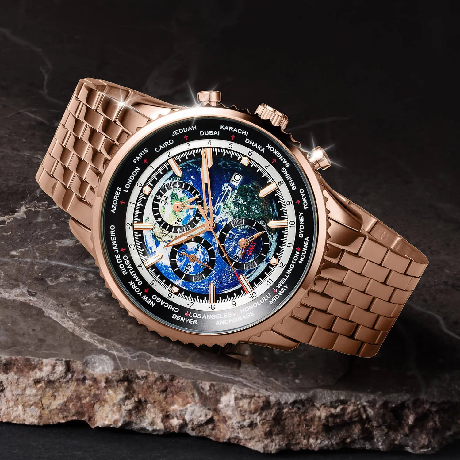 World Time Rose Men's Watch
