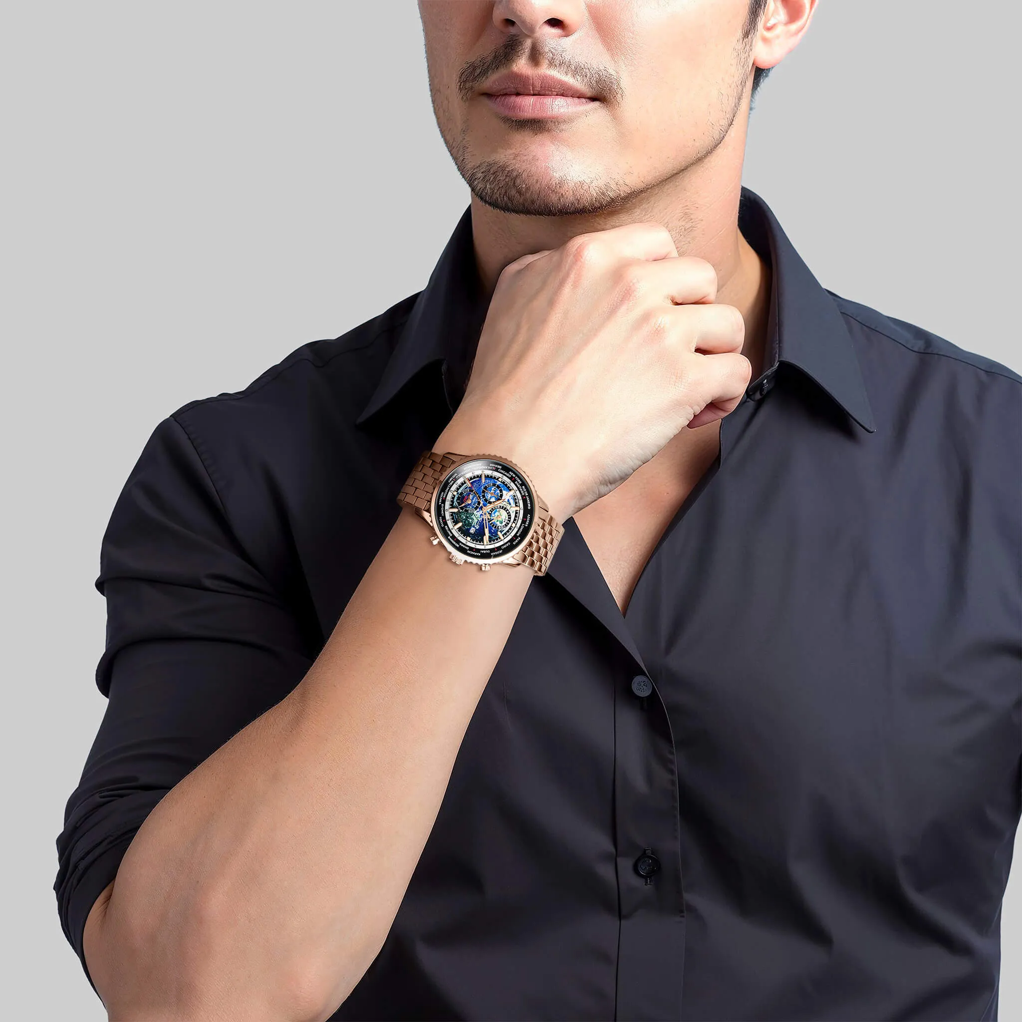 World Time Rose Men's Watch